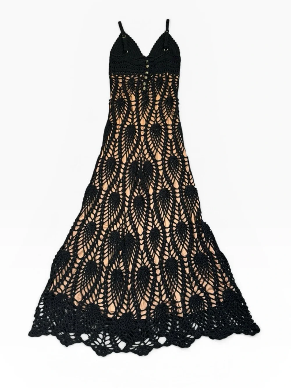 JLUXLABEL GREAT ESCAPE CROCHET MAXI DRESS LINED BODYCON BOHO GLAM **NWOT** - Picture 12 of 16